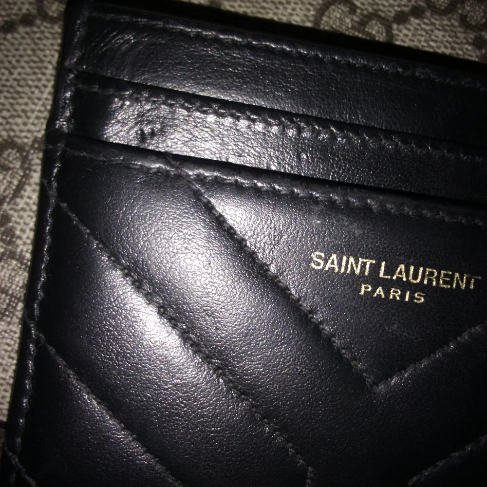 Saint Laurent Quilted Black Leather Card Holder - Picture 2 of 3
